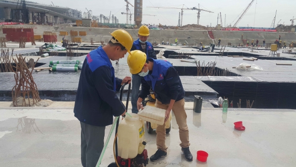 新建樓房白蟻預防施工現(xiàn)場